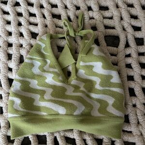 Green funky, disco halter top